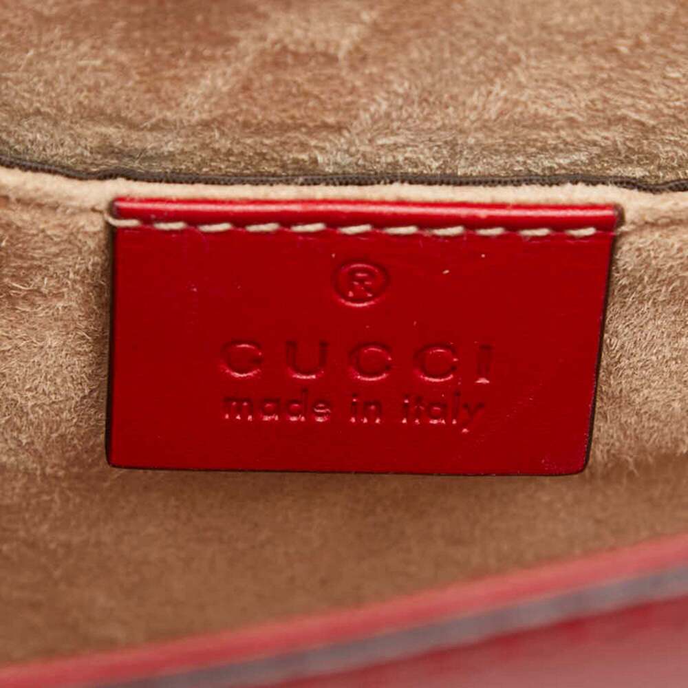 GUCCI Red Leather Sylvie Shoulder Bag - Picture 11 of 12